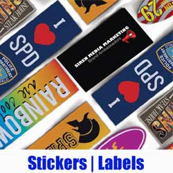 Stickers and labels siren media marketing