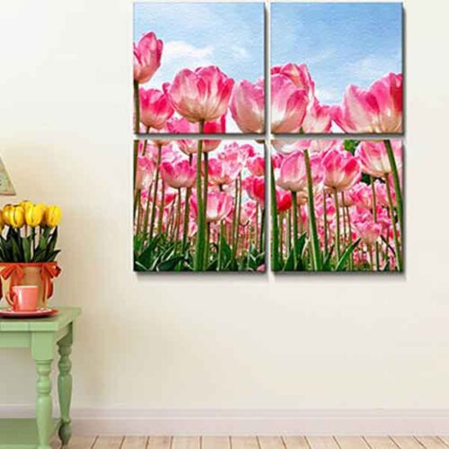 Mounted Canvas Art Grouping Of Pink Flowers Siren Media Marketing