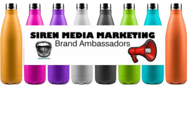 Colored Water Bottles Siren Media Marketing
