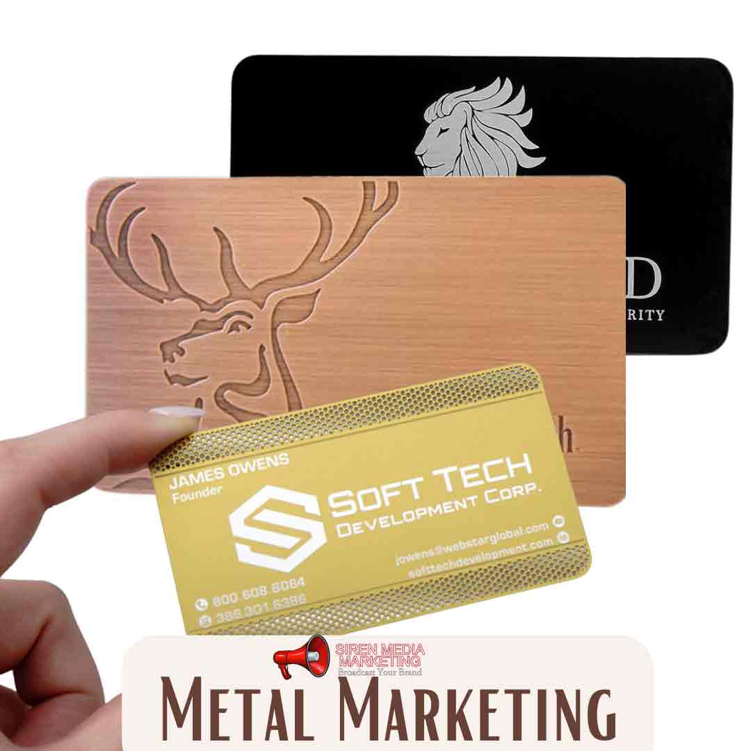 metal business cards siren media marketing