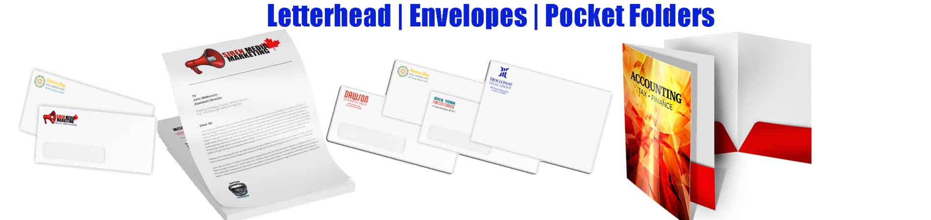 enverlopes letterhead and presentatin folders